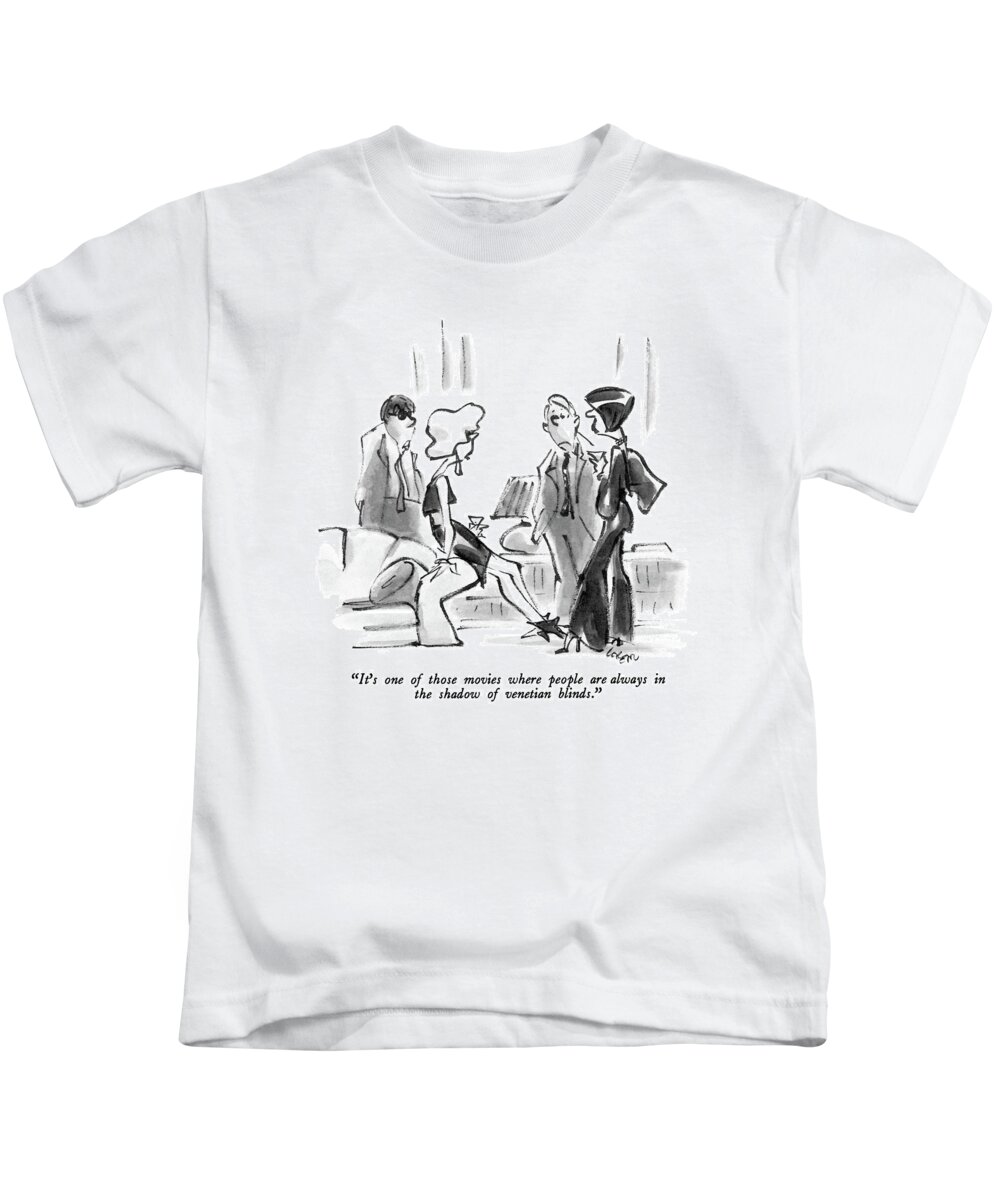 

 Two Couples Talking. 
Movies Kids T-Shirt featuring the drawing It's One Of Those Movies Where People by Lee Lorenz