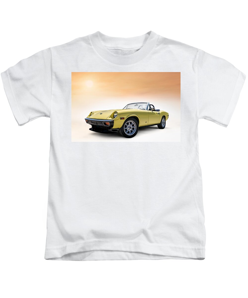 Car Kids T-Shirt featuring the digital art Jensen Healey by Douglas Pittman