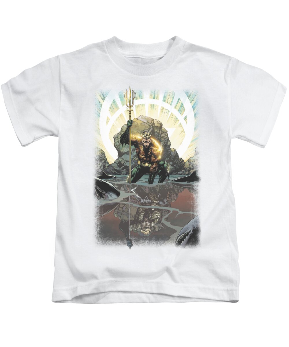  Kids T-Shirt featuring the digital art Jla - Brightest Day Aquaman by Brand A