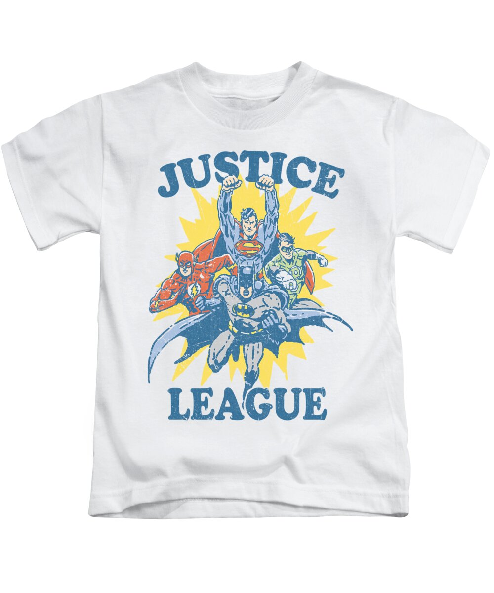 Justice League Of America Kids T-Shirt featuring the digital art Jla - Let's Do This by Brand A