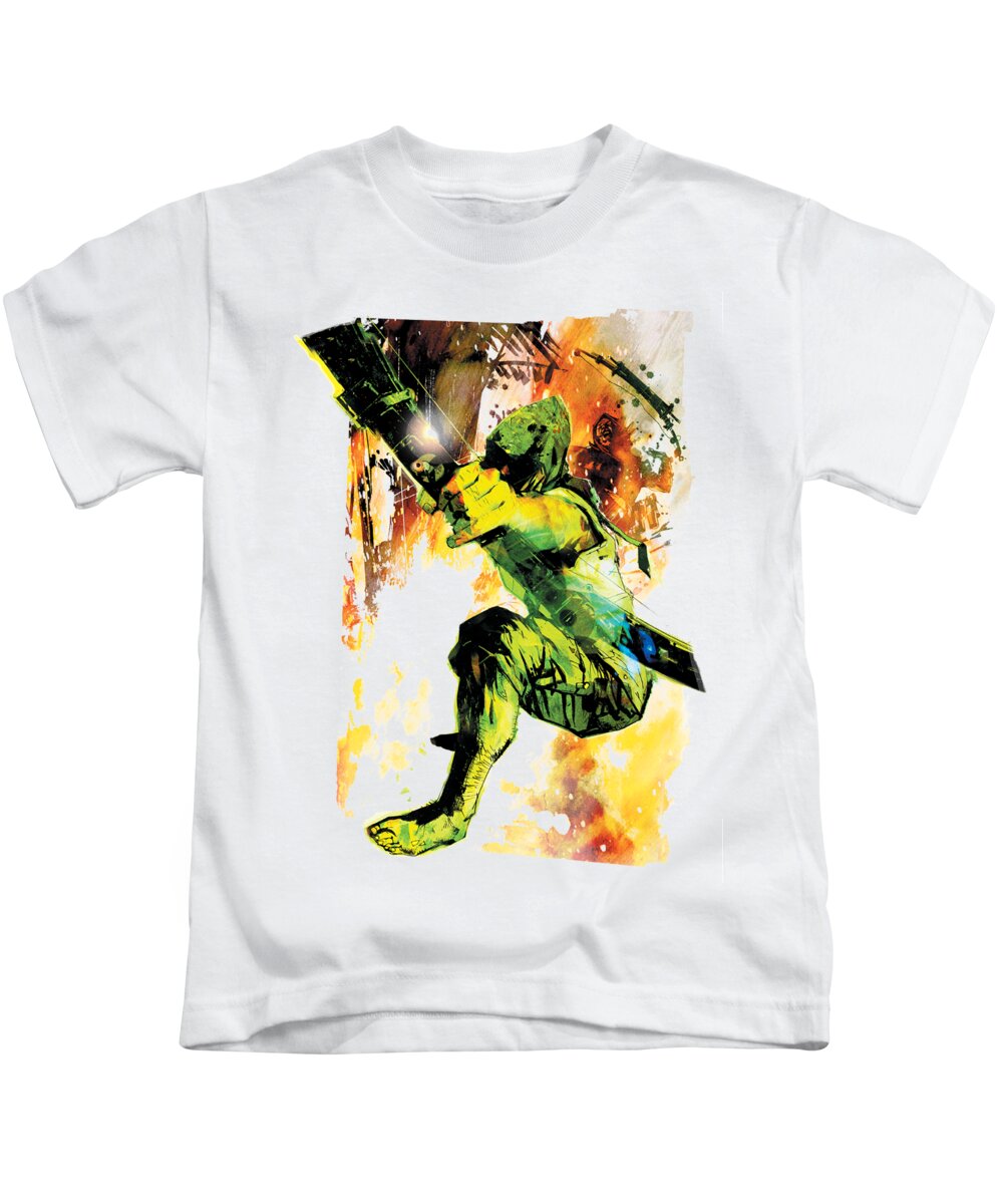  Kids T-Shirt featuring the digital art Jla - Painted Archer by Brand A