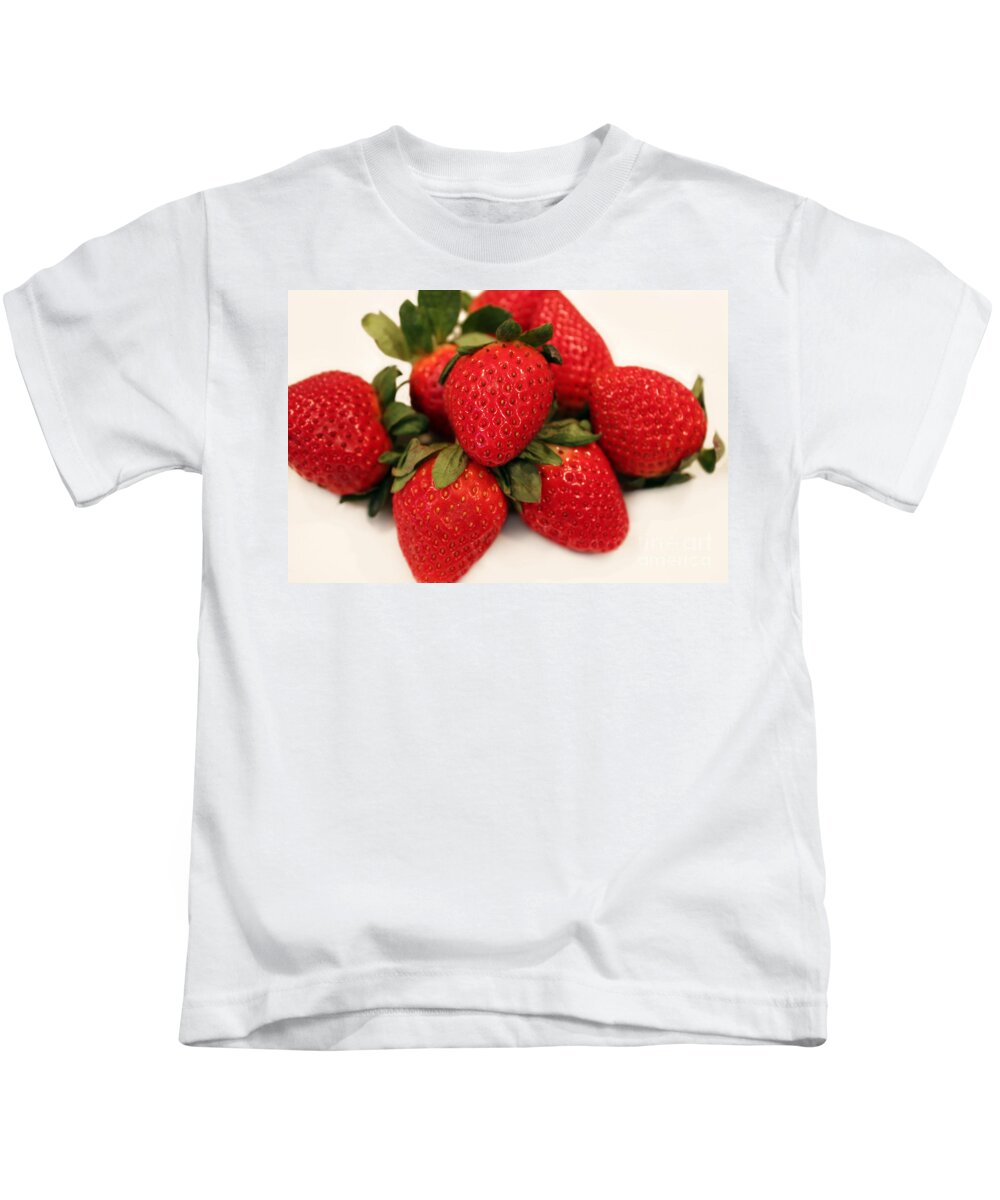 Juicy Strawberries Kids T-Shirt featuring the photograph Juicy Strawberries by Barbara A Griffin