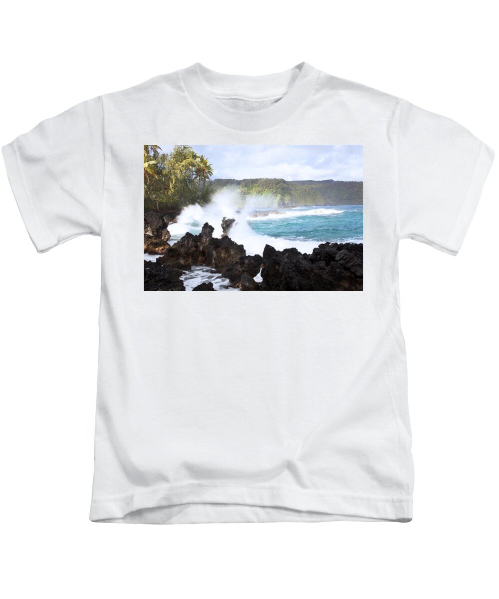 Coast Kids T-Shirt featuring the photograph Keanae Lava Rocks by Jenna Szerlag