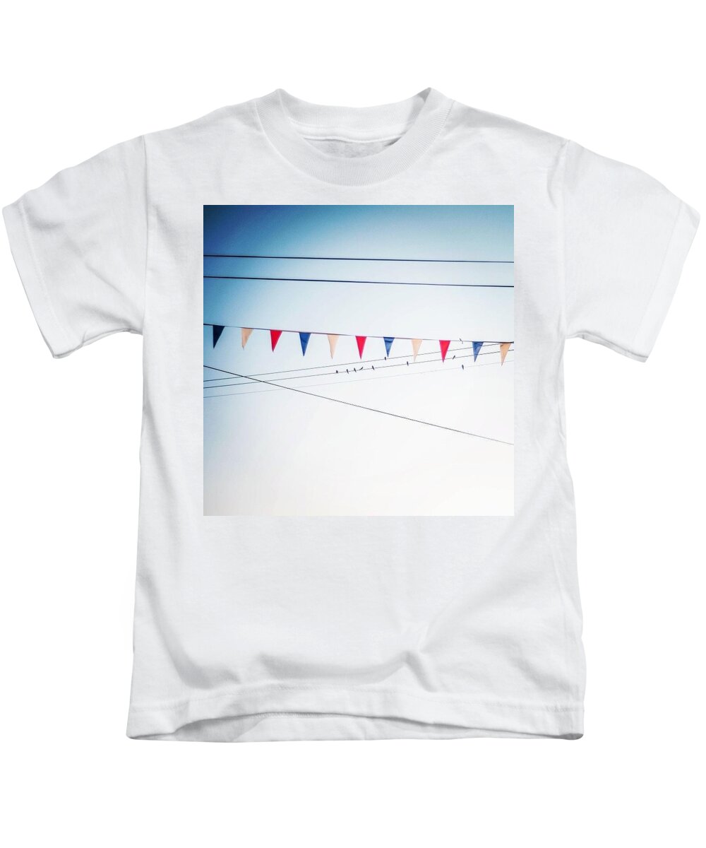 Blue Kids T-Shirt featuring the photograph Leading Lines by Aleck Cartwright