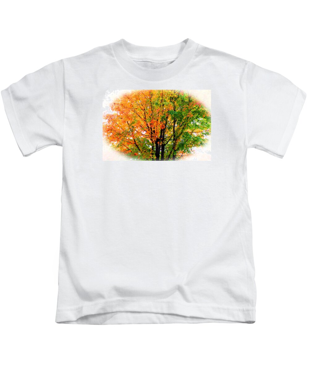Tree Kids T-Shirt featuring the photograph Leaves Changing Colors by Cynthia Guinn