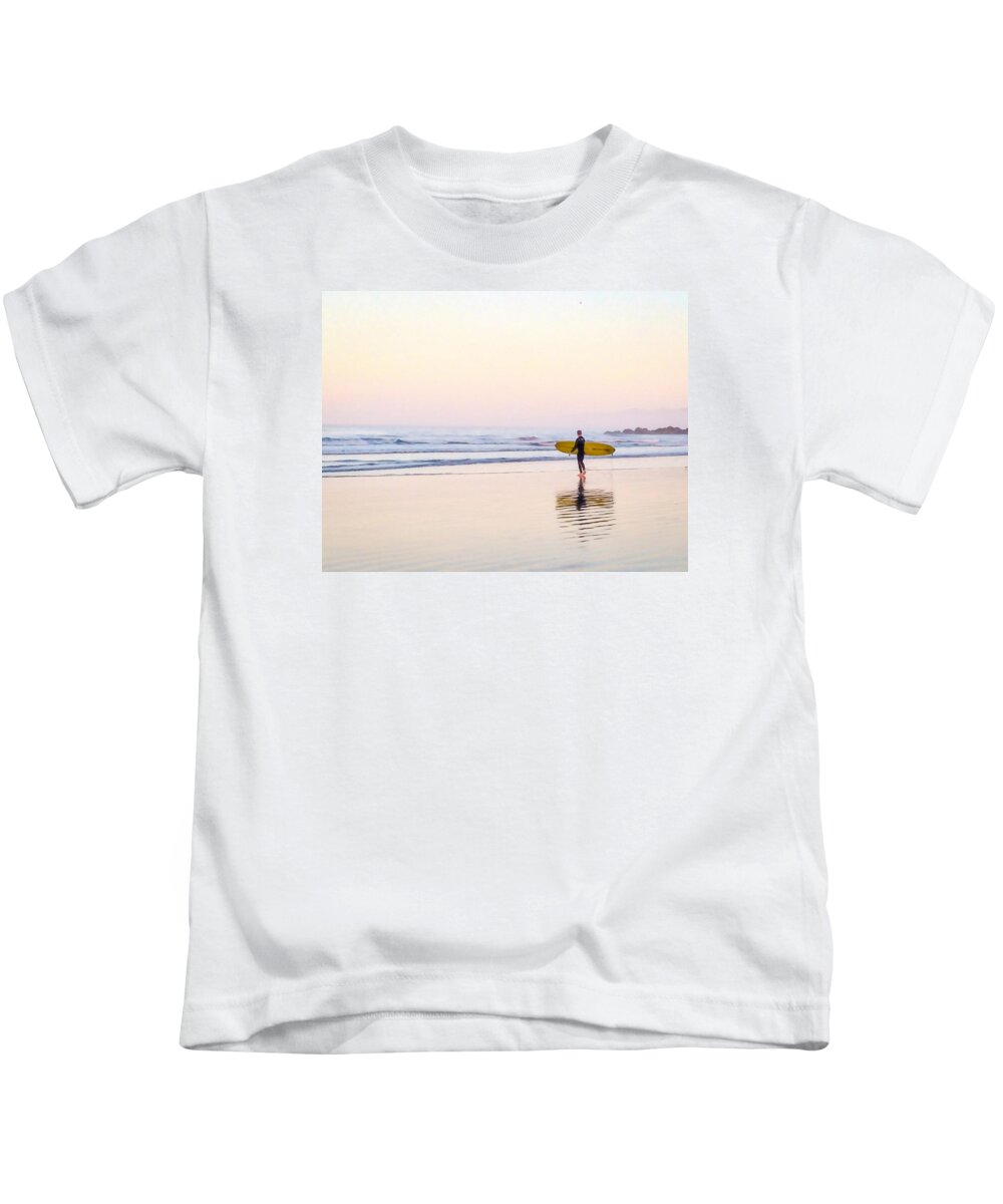 Surfer Kids T-Shirt featuring the photograph Lone Surfer by Art Block Collections