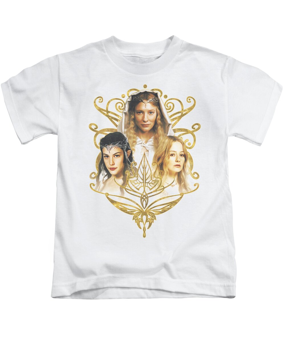  Kids T-Shirt featuring the digital art Lor - Women Of Middle Earth by Brand A