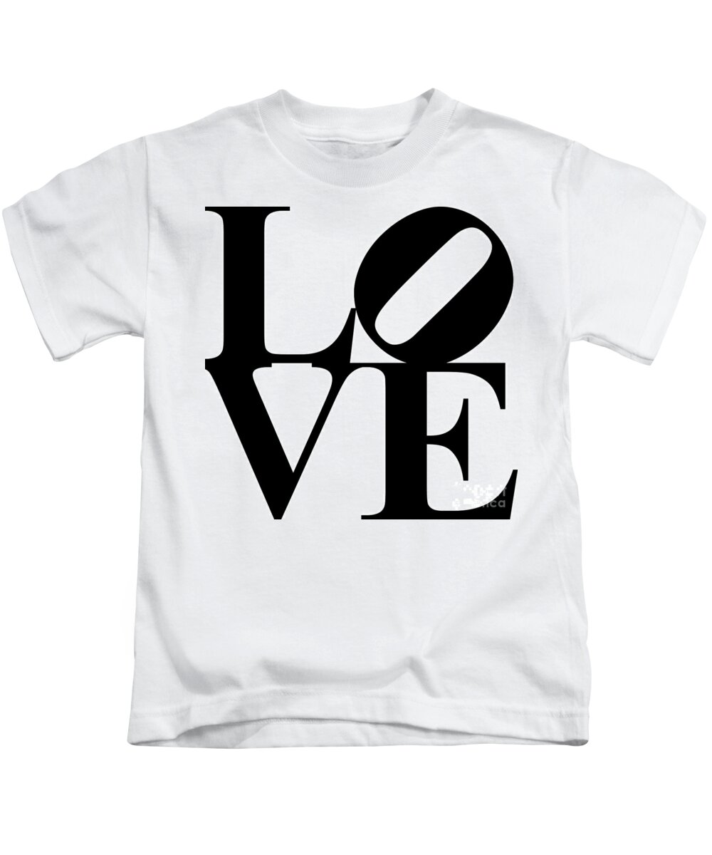 Love Kids T-Shirt featuring the digital art LOVE 20130707 Black White by Wingsdomain Art and Photography