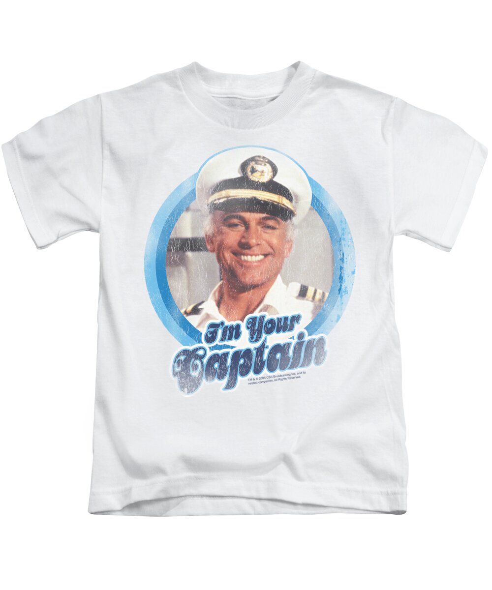 The Love Boat Kids T-Shirt featuring the digital art Love Boat - I'm Your Captain by Brand A