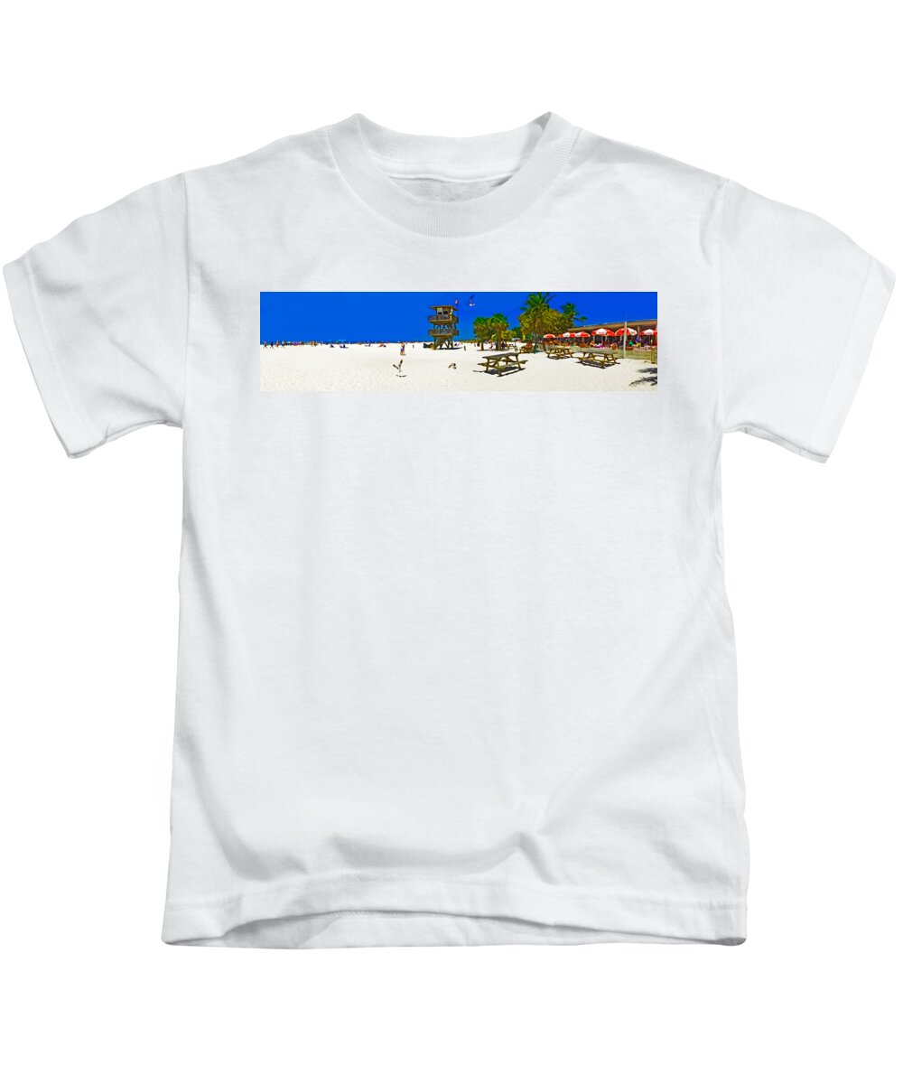 Rolf Bertram Kids T-Shirt featuring the photograph Manatee Beach Cafe by Rolf Bertram