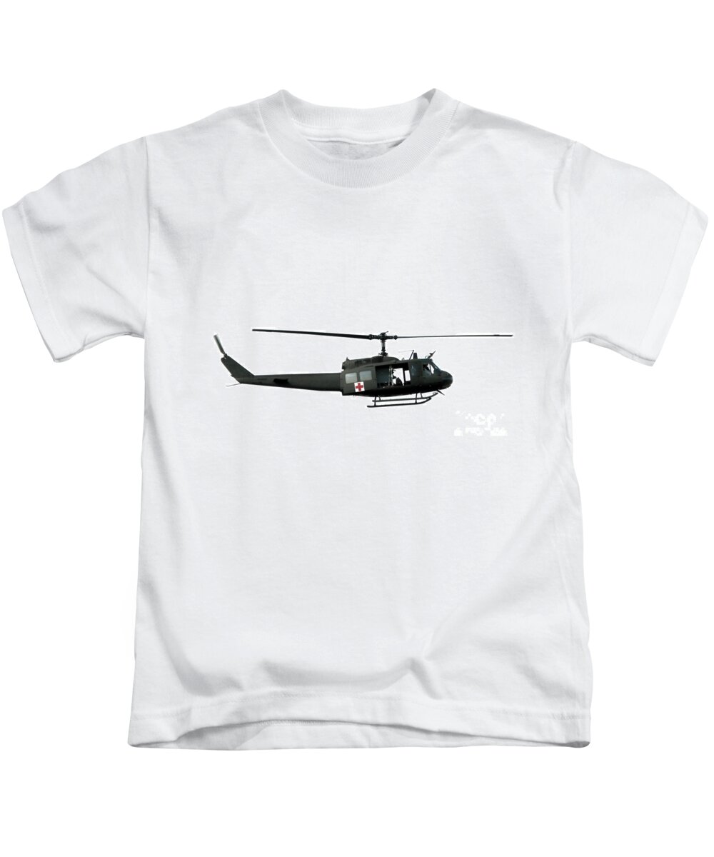 Uh-1 Kids T-Shirt featuring the photograph Medic Helicopter by Olivier Le Queinec