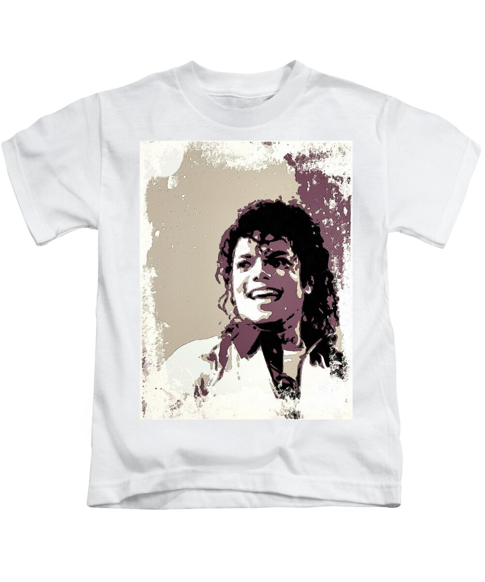 Michael Jackson Portrait Art Kids T-Shirt by Florian Rodarte - Pixels
