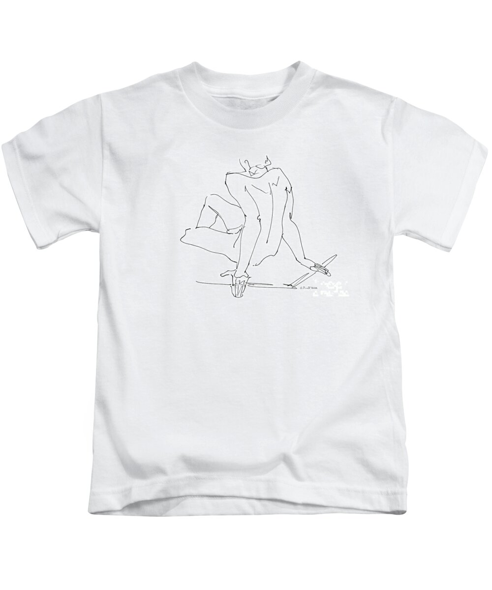 Male Kids T-Shirt featuring the drawing Naked-Men-Art-15 by Gordon Punt