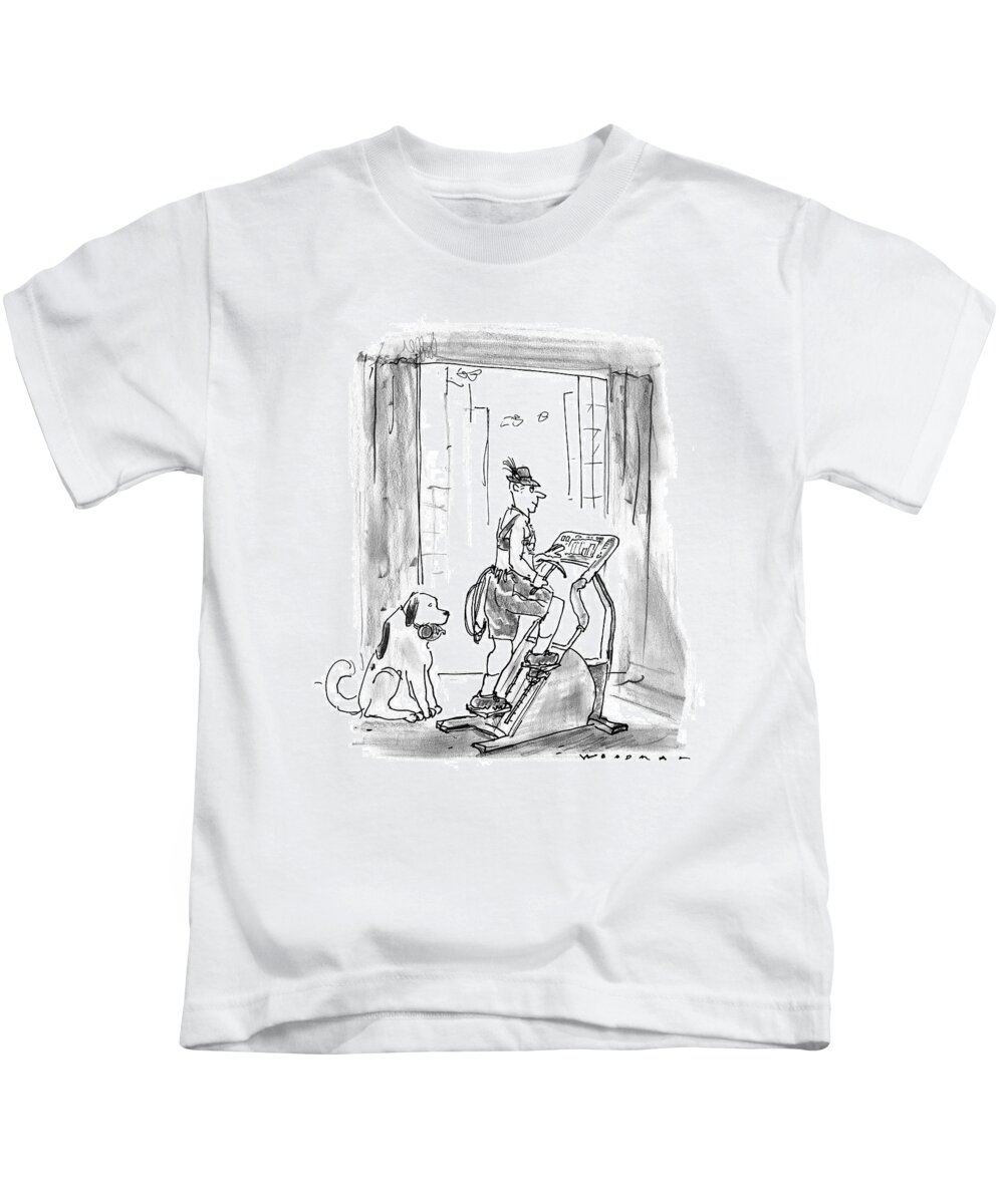 Dogs-saint Bernards Kids T-Shirt featuring the drawing New Yorker February 9th, 1998 by Bill Woodman