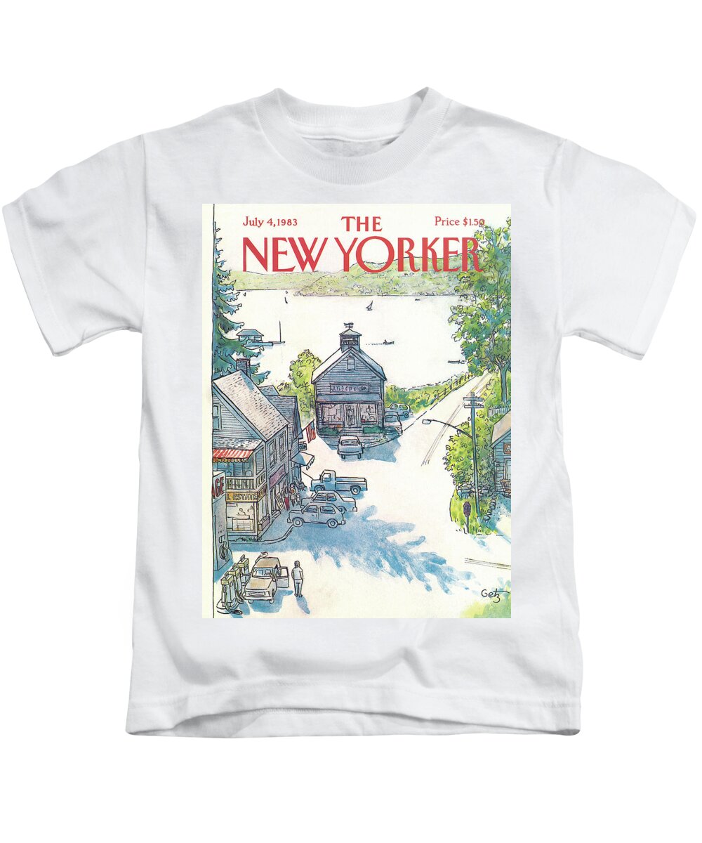  Rural Kids T-Shirt featuring the painting New Yorker July 4th, 1983 by Arthur Getz