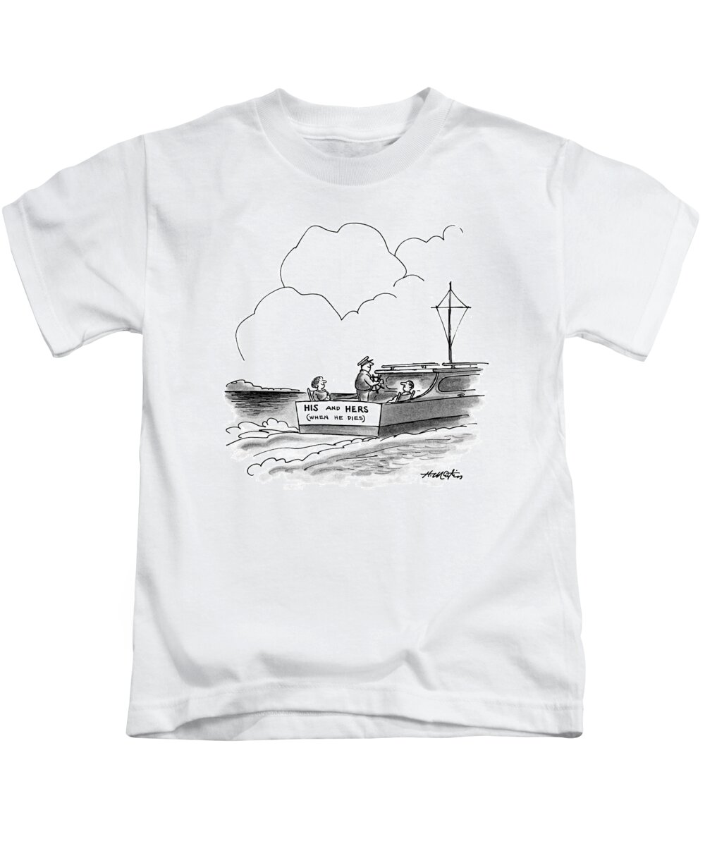 Relationships Kids T-Shirt featuring the drawing New Yorker June 23rd, 1997 by Henry Martin