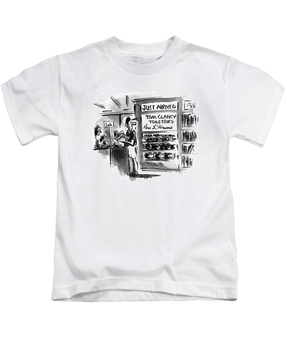 Commercialism Kids T-Shirt featuring the drawing New Yorker June 26th, 1995 by Lee Lorenz