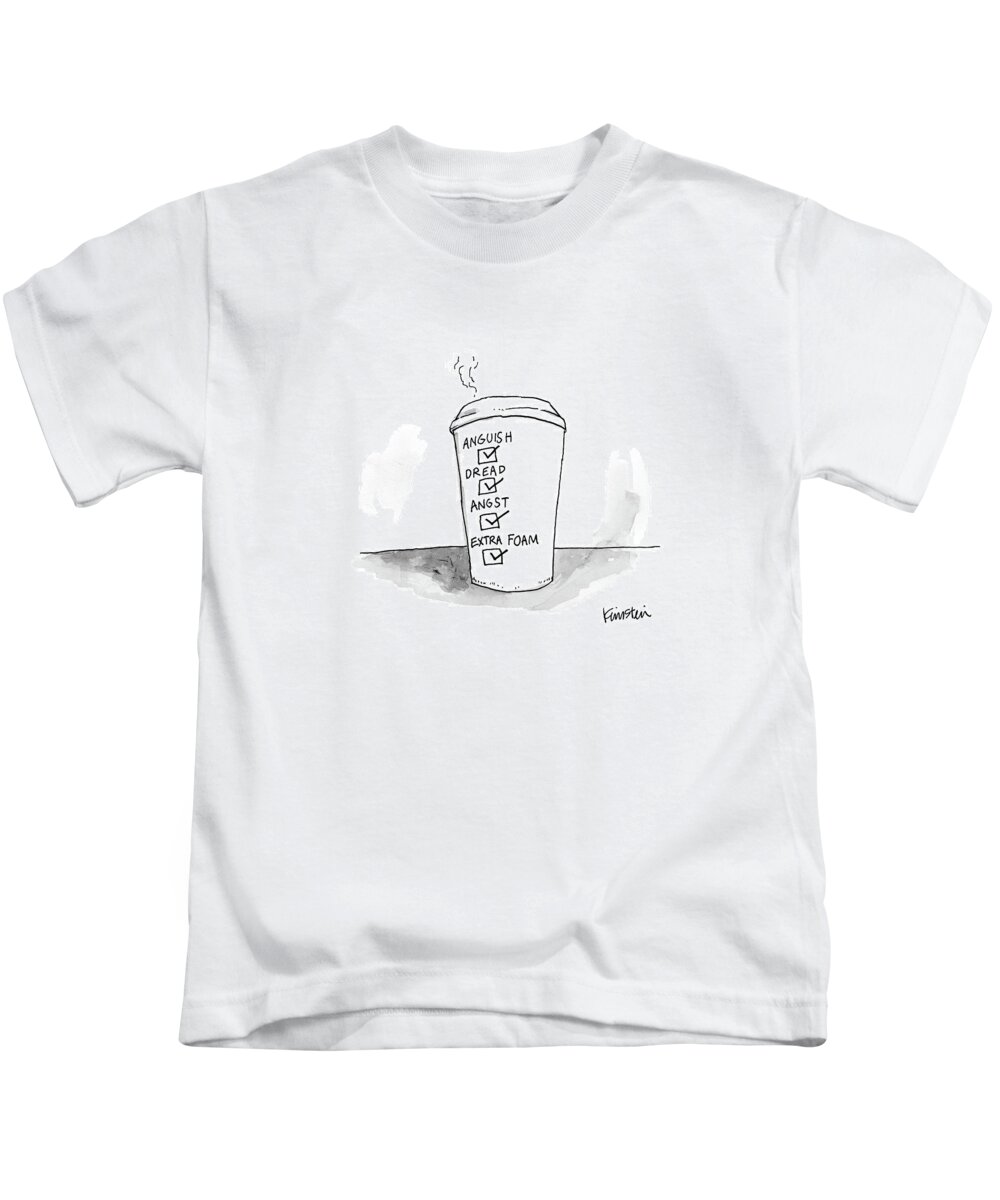 Coffee Kids T-Shirt featuring the drawing New Yorker March 13th, 2017 by Ken Krimstein