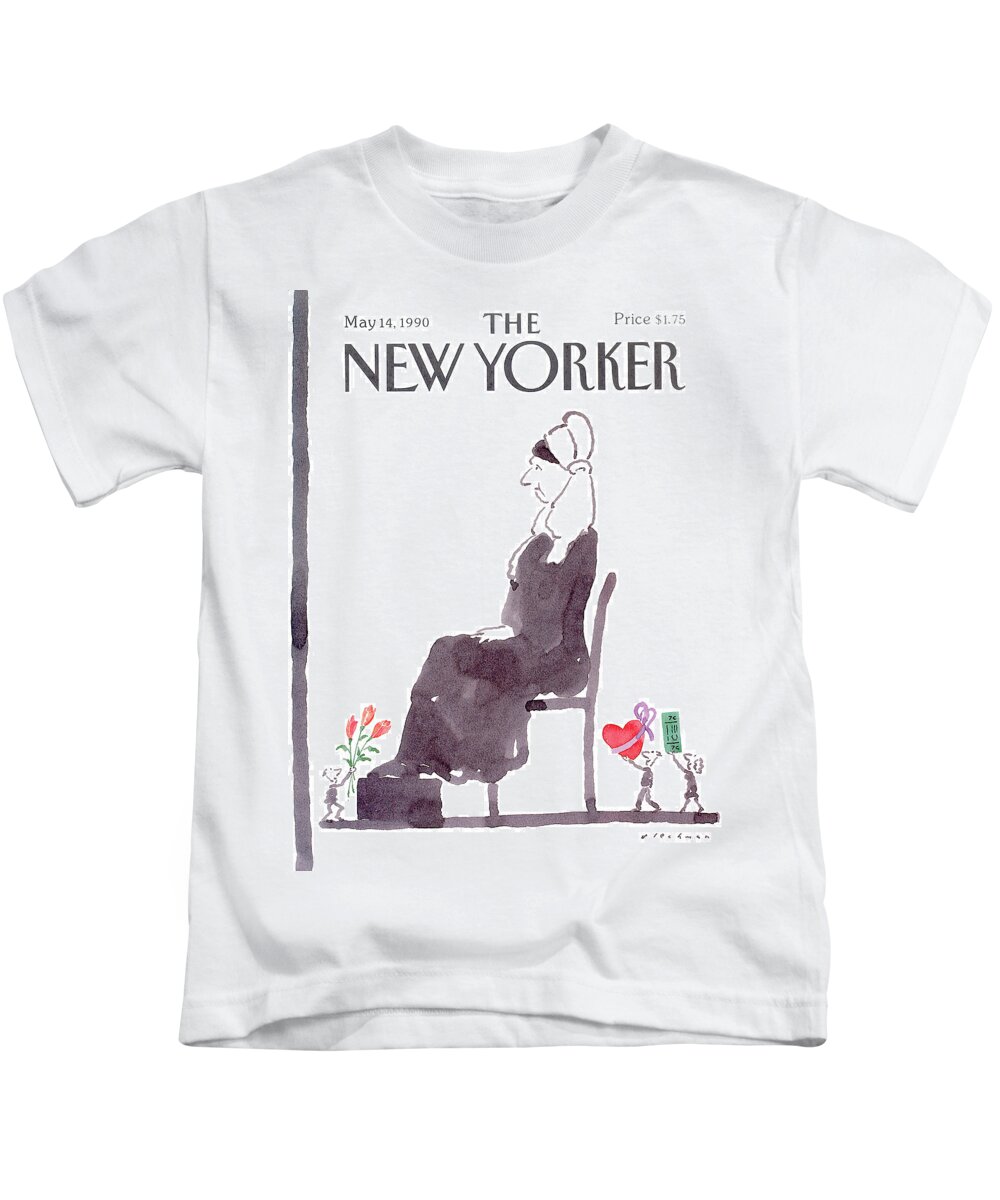 Family Kids T-Shirt featuring the painting New Yorker May 14th, 1990 by RO Blechman