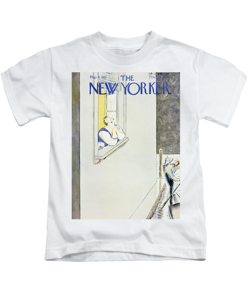 Illustration Kids T-Shirt featuring the painting New Yorker May 9 1931 by Helene E Hokinson
