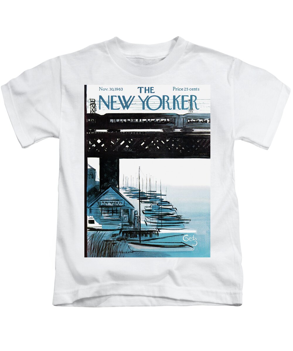 Sea Kids T-Shirt featuring the painting New Yorker November 30th, 1963 by Arthur Getz