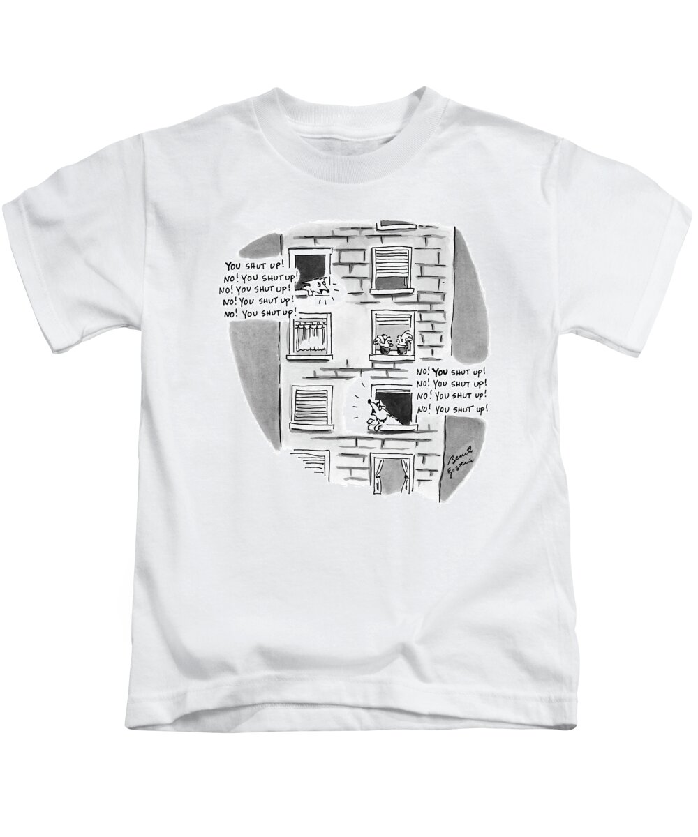 Dogs - General Kids T-Shirt featuring the drawing New Yorker October 18th, 1999 by Benita Epstein