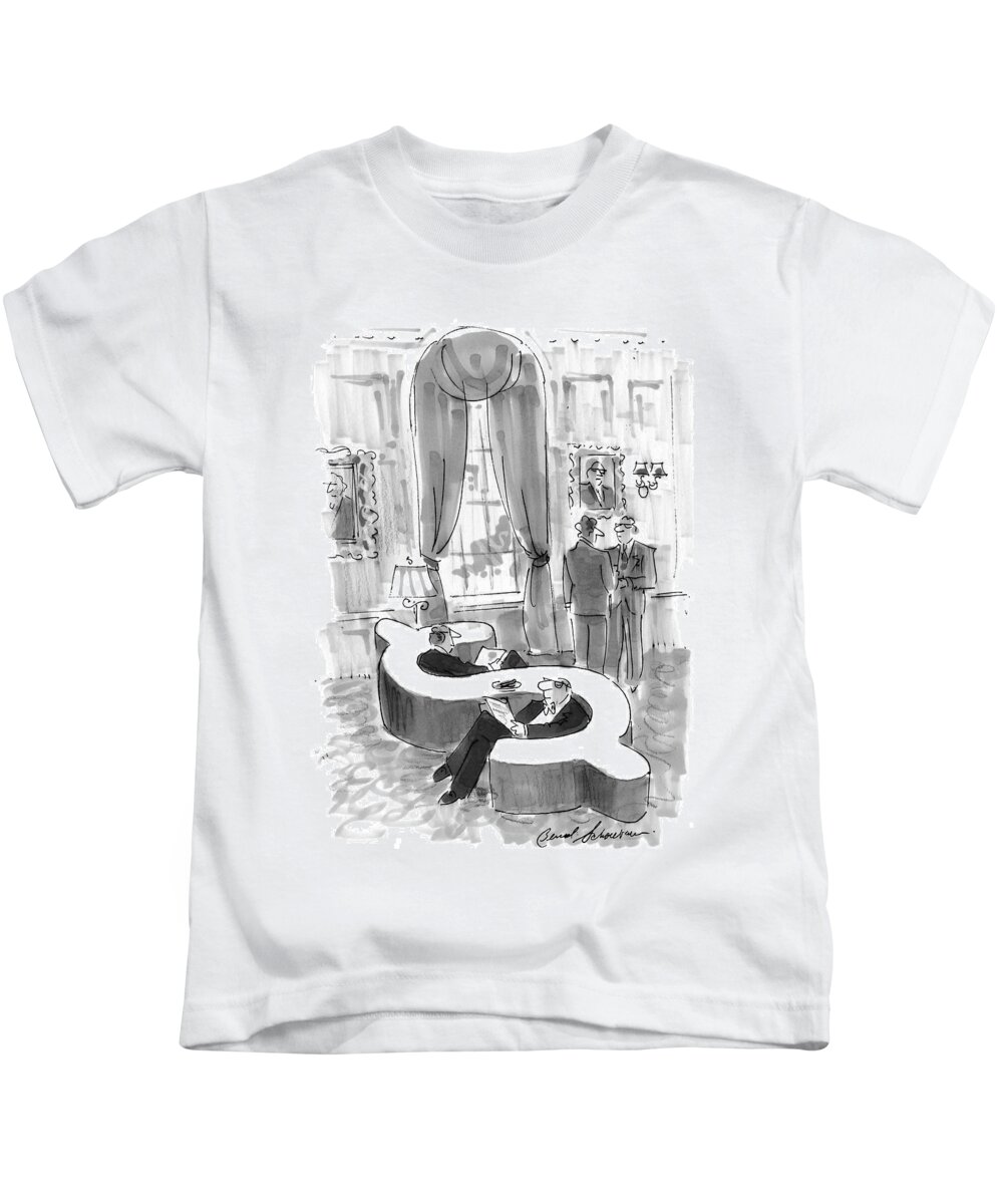 Furniture Kids T-Shirt featuring the drawing New Yorker September 6th, 1999 by Bernard Schoenbaum