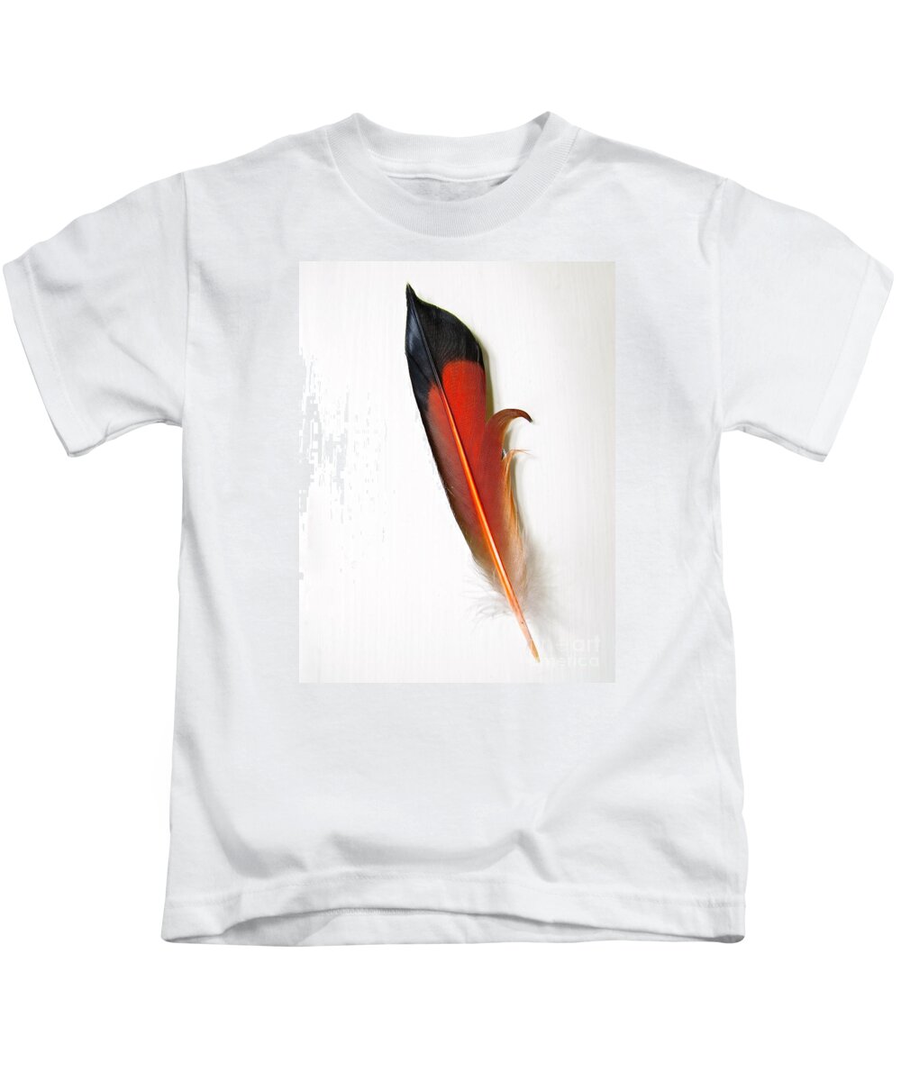 Photography Kids T-Shirt featuring the photograph Northern Flicker Tail Feather by Sean Griffin
