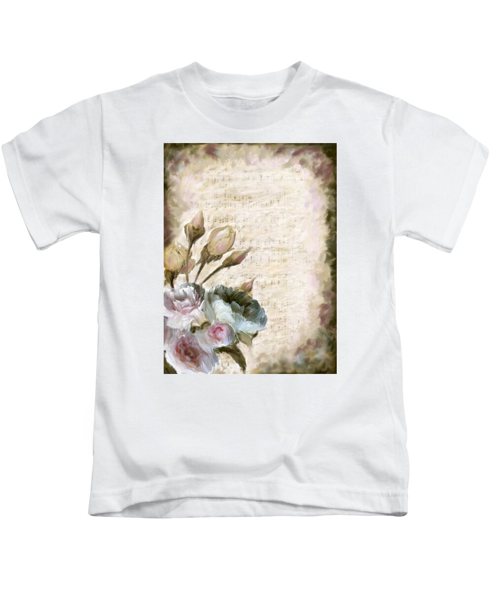 Floral Kids T-Shirt featuring the painting Ode to Love by Portraits By NC