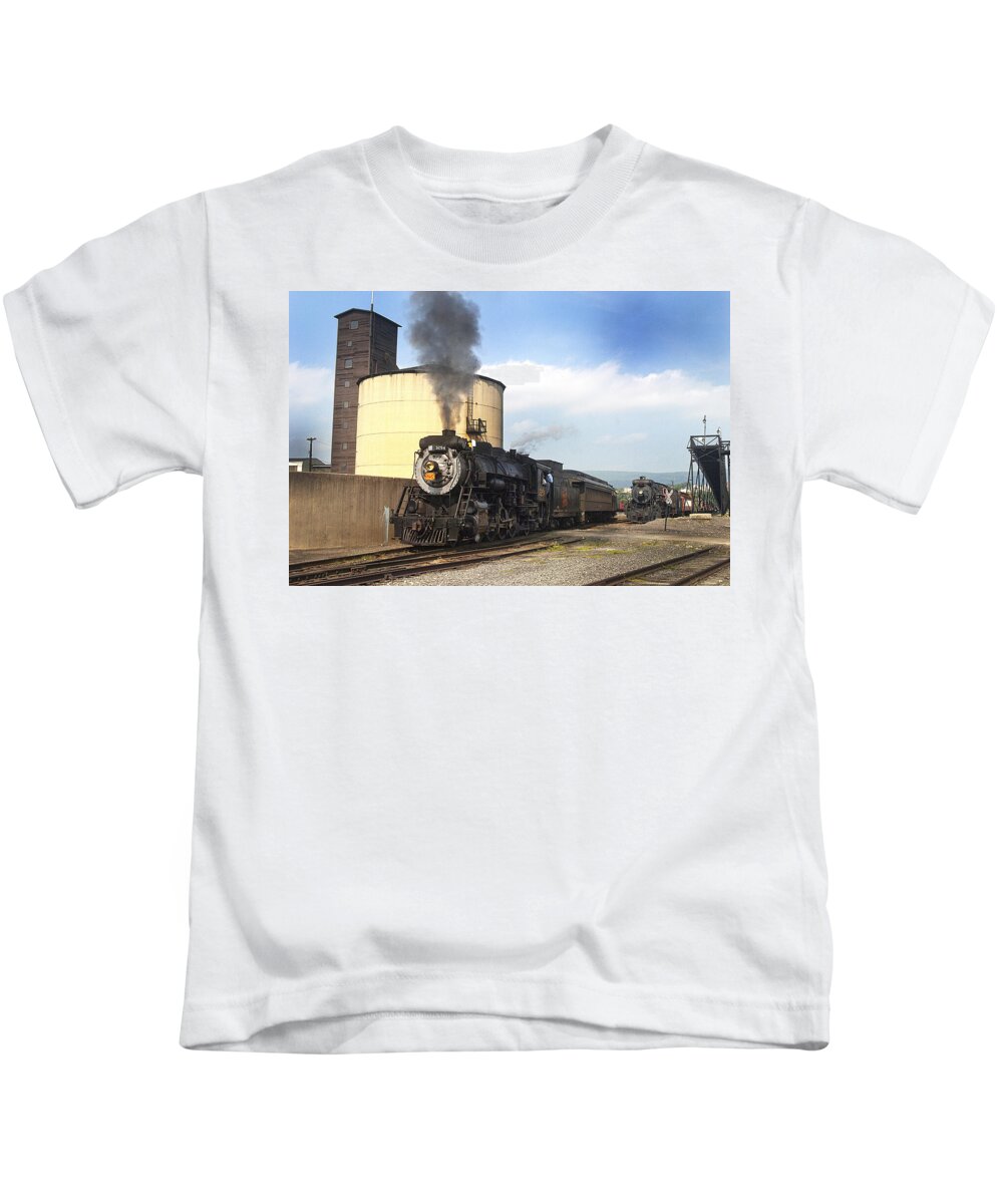 Railroad Kids T-Shirt featuring the photograph Old 3254 Heading down the line by Paul W Faust - Impressions of Light