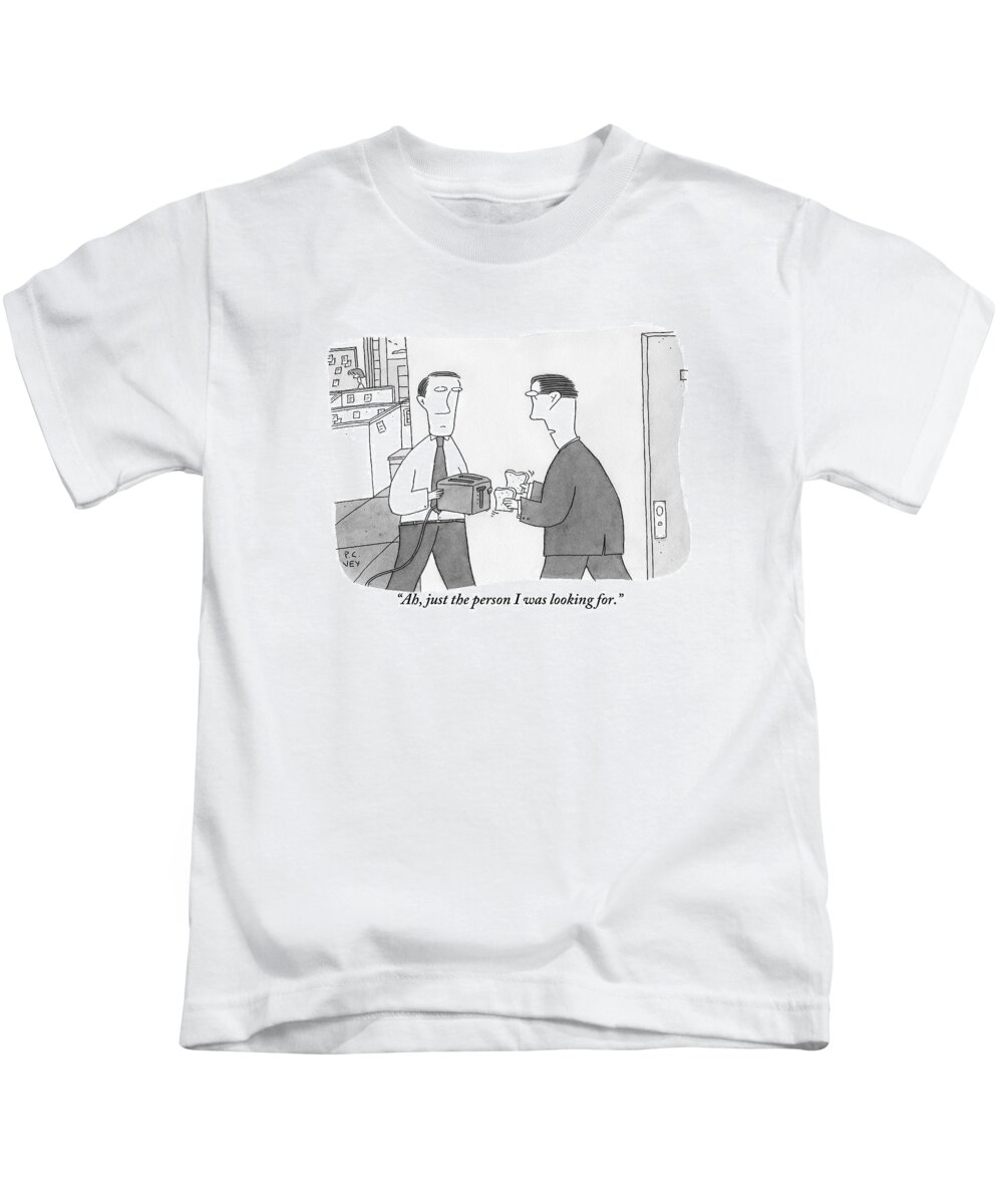 Toast Kids T-Shirt featuring the drawing One Office Worker by Peter C. Vey