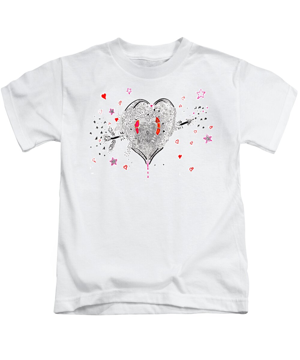 Valentine Kids T-Shirt featuring the painting Overflowing Love by Regina Valluzzi