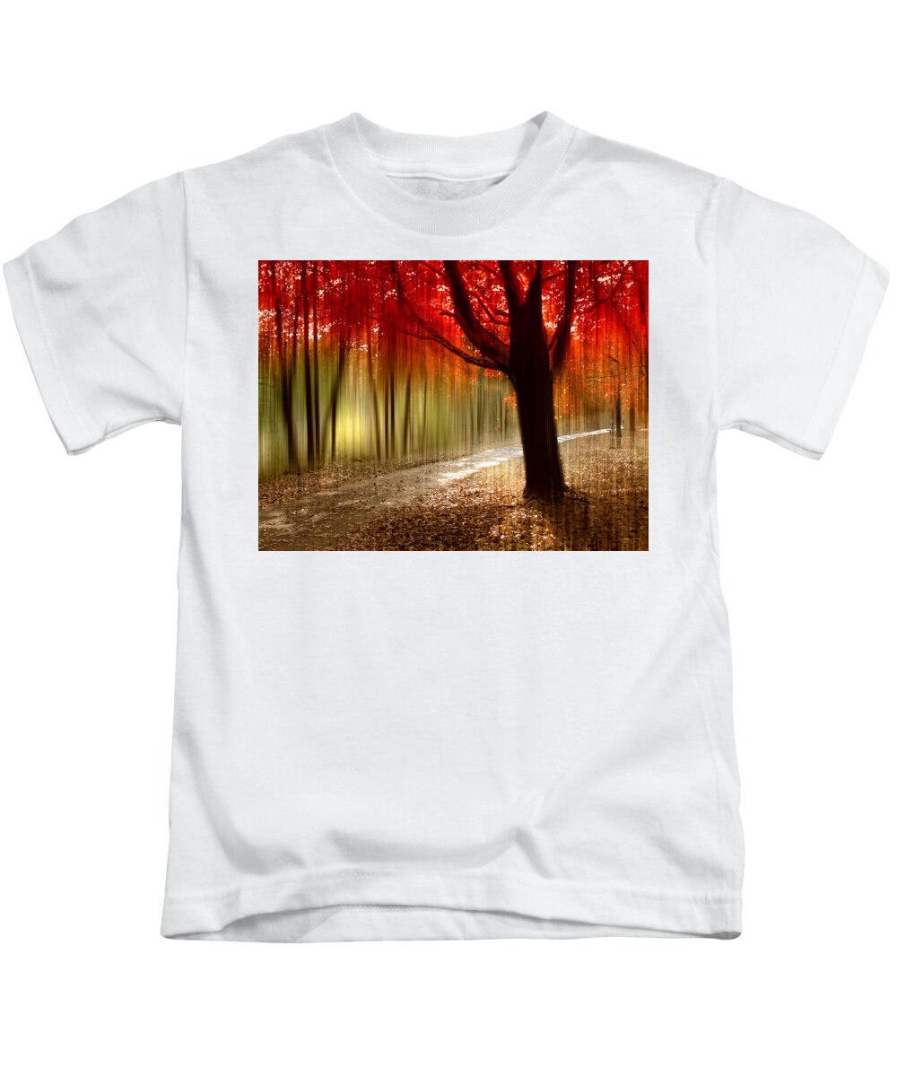 Autumn Kids T-Shirt featuring the photograph Painted With Light by Jessica Jenney