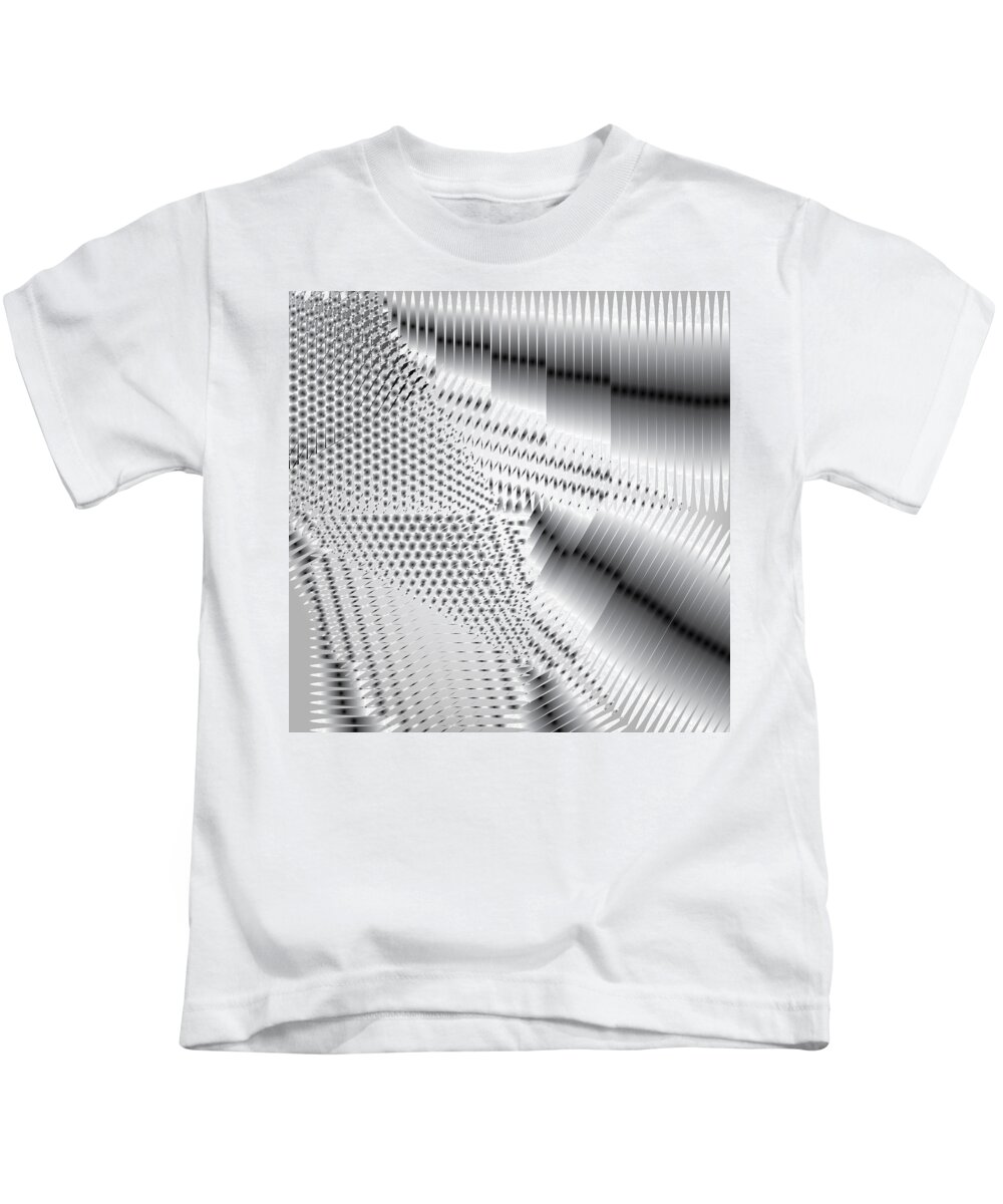 Grayscale Kids T-Shirt featuring the digital art Phalanx 30 Shatter by Kevin McLaughlin
