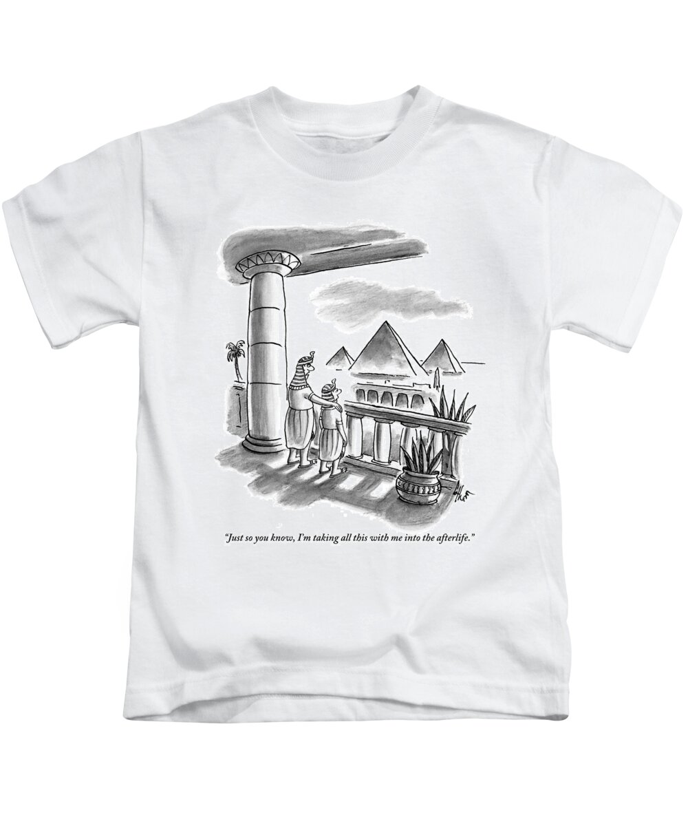 Fathers And Sons Kids T-Shirt featuring the drawing Pharaoh To Son by Frank Cotham