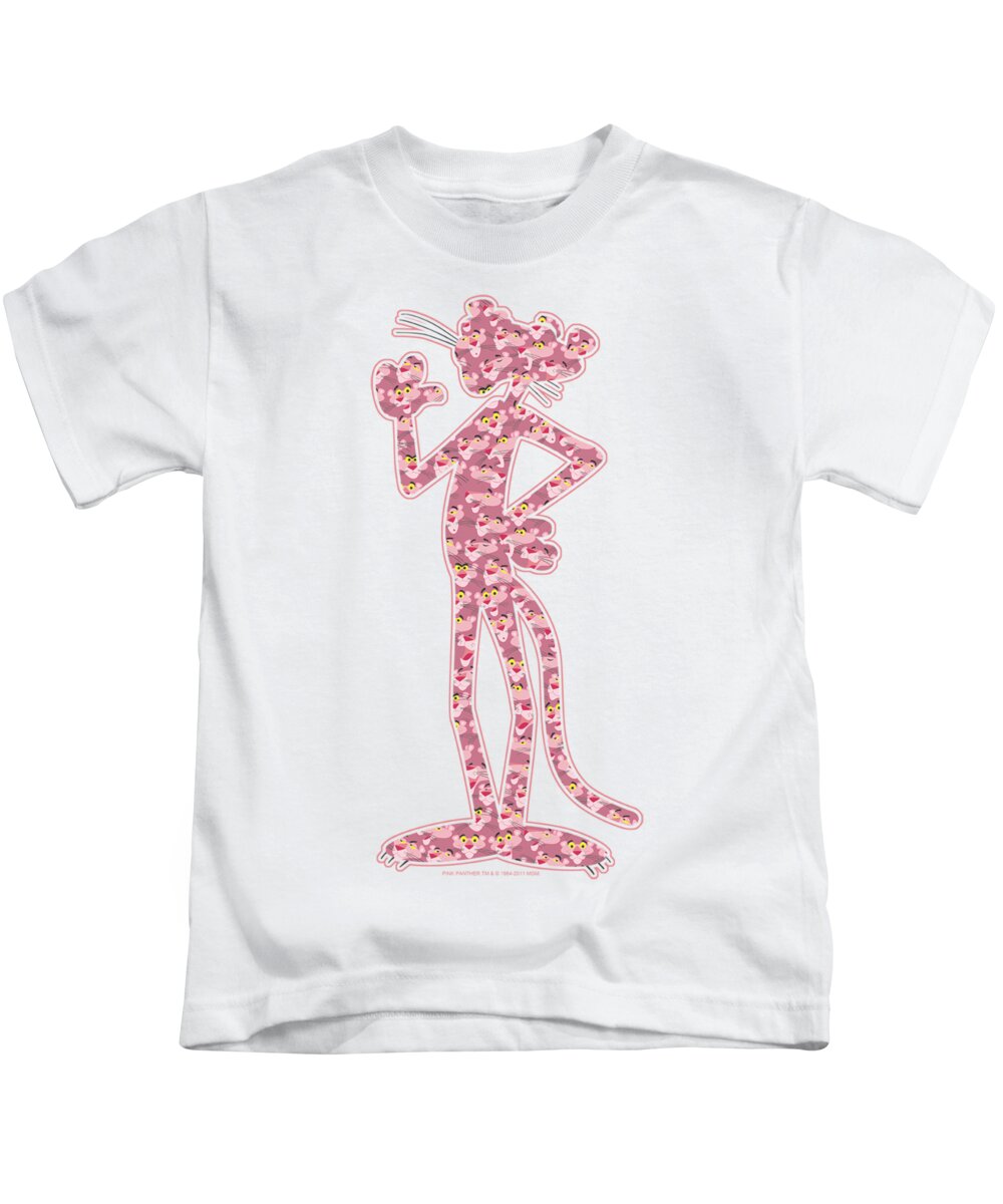  Kids T-Shirt featuring the digital art Pink Panther - Heads by Brand A