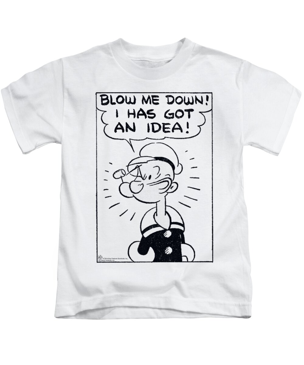 Kids T-Shirt featuring the digital art Popeye - An Idea by Brand A