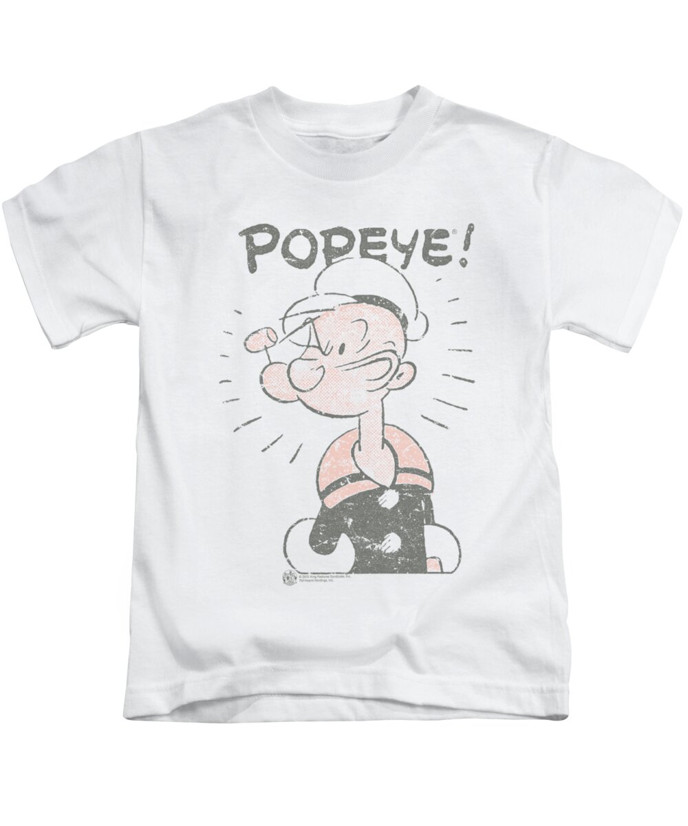 Popeye Kids T-Shirt featuring the digital art Popeye - Old Seafarer by Brand A