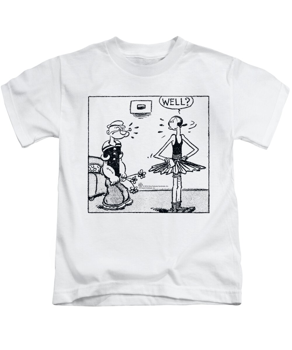  Kids T-Shirt featuring the digital art Popeye - Well by Brand A