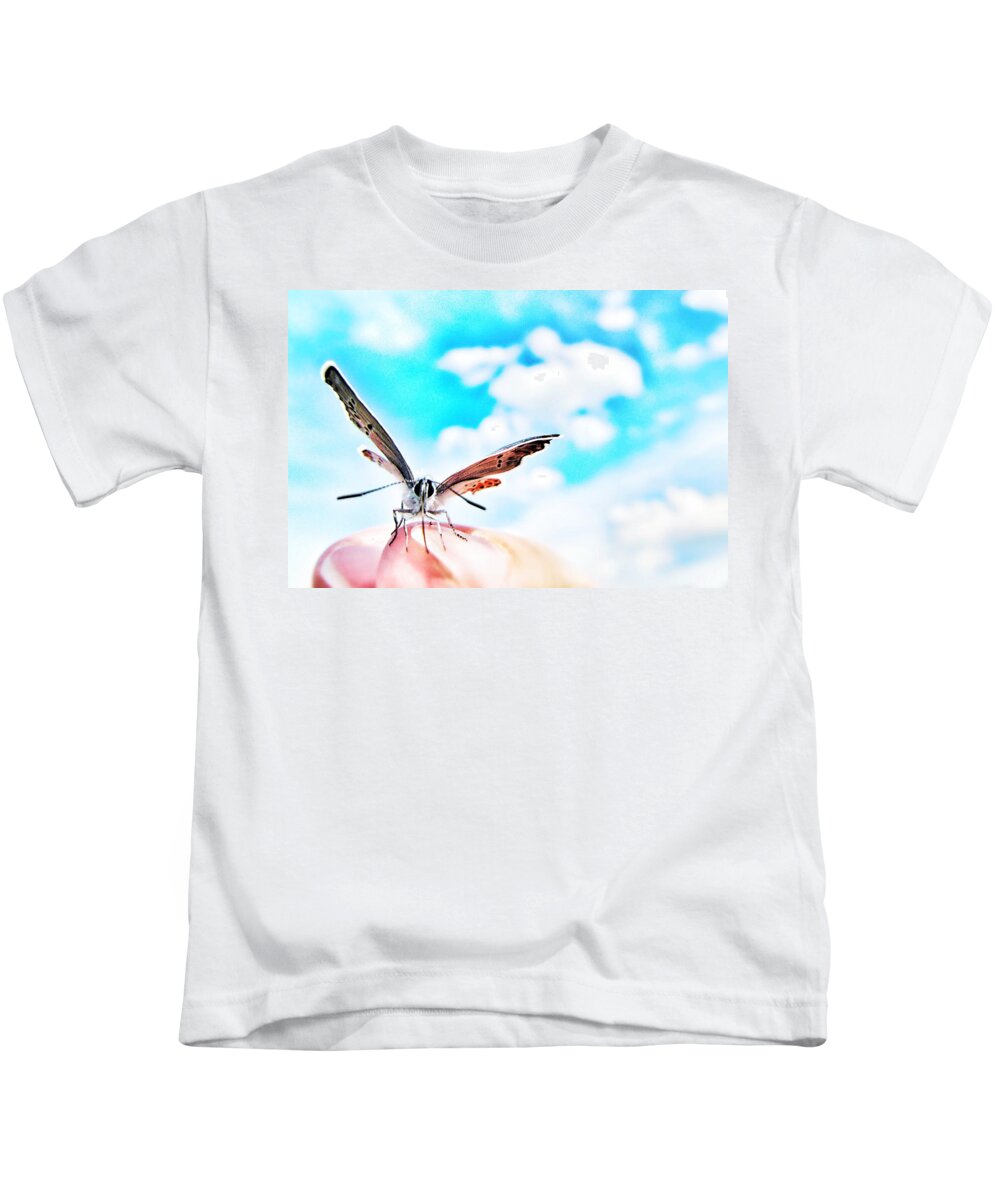 Butterfly Kids T-Shirt featuring the photograph Precious Moment by Marianna Mills