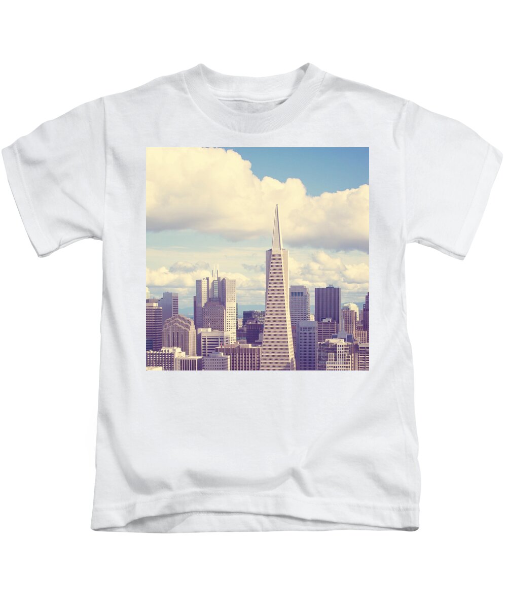 Architecture Photograph Kids T-Shirt featuring the photograph Pyramid in the Sky by Melanie Alexandra Price