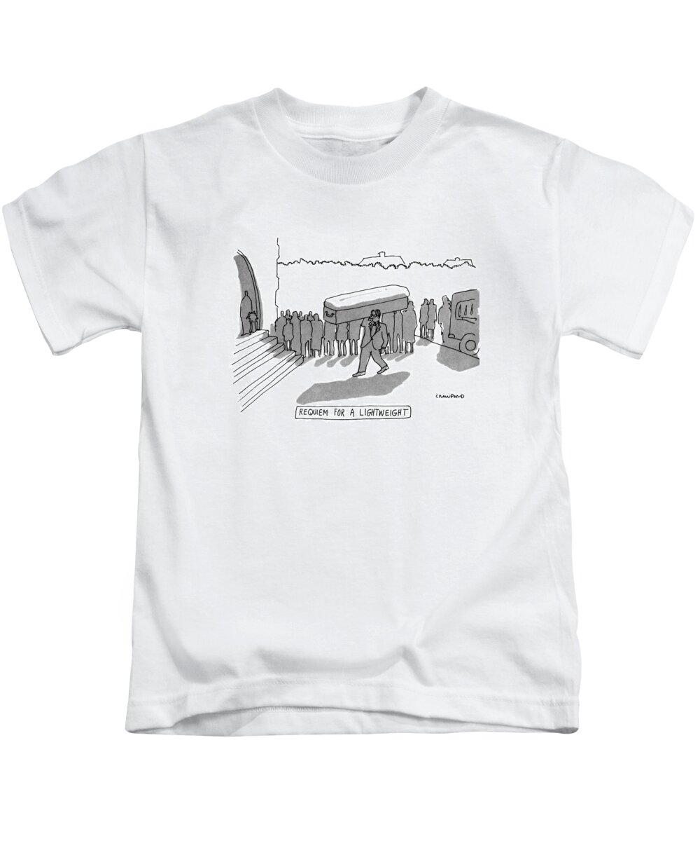 Death Kids T-Shirt featuring the drawing Requiem For A Lightweight by Michael Crawford
