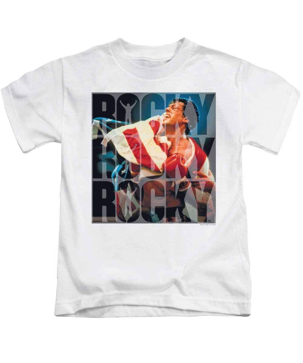  Kids T-Shirt featuring the digital art Rocky - Chant by Brand A