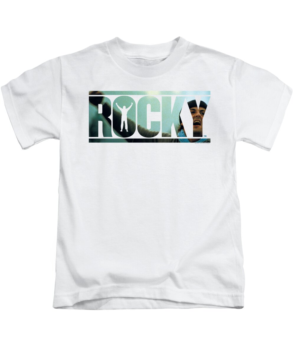 Kids T-Shirt featuring the digital art Rocky - Cutout Logo by Brand A
