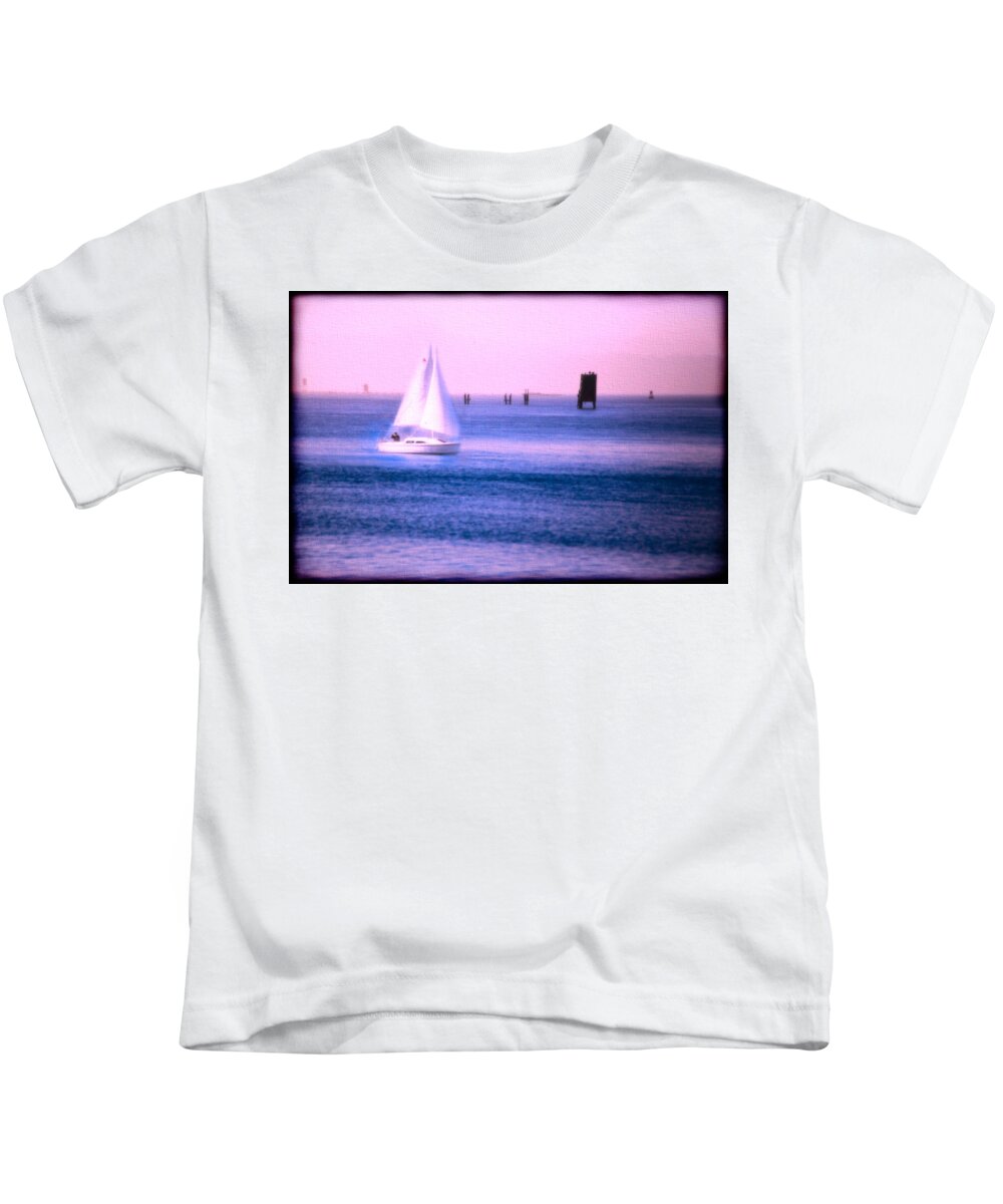 Sail Kids T-Shirt featuring the photograph Sail Boat by Sally Bauer