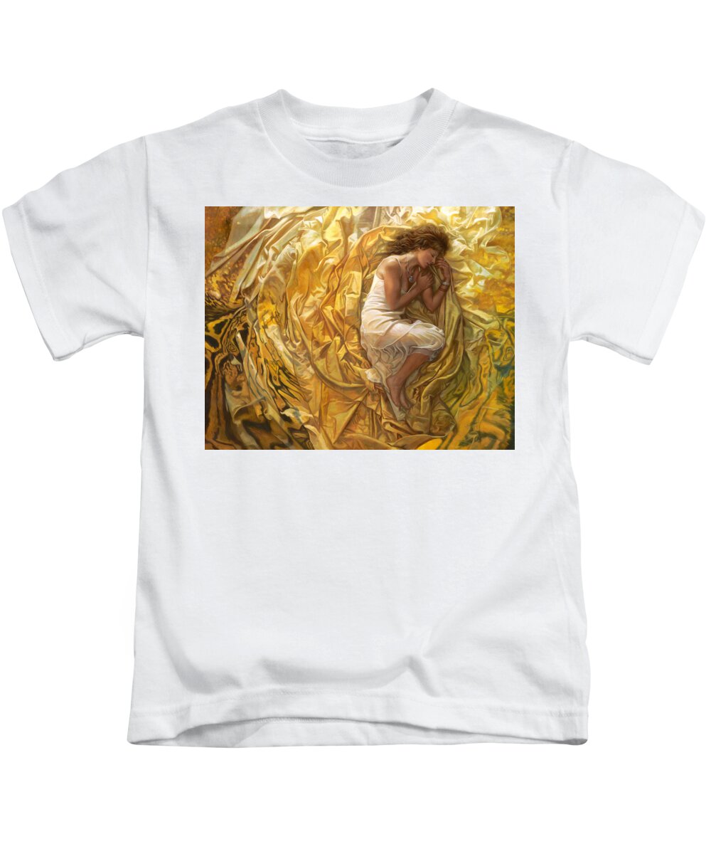 Conceptual Kids T-Shirt featuring the painting Santita by Mia Tavonatti