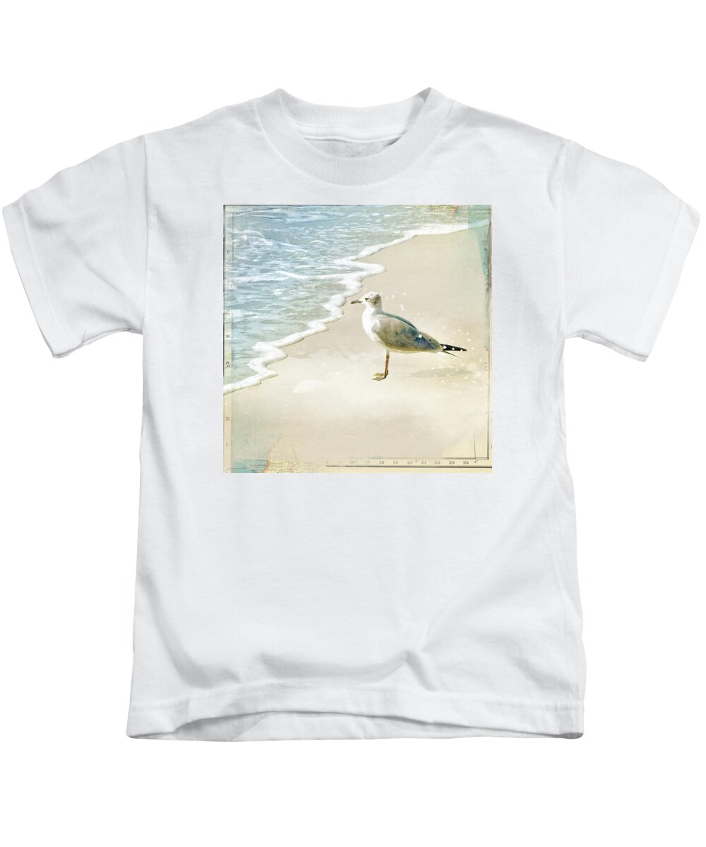 Seagull Kids T-Shirt featuring the photograph Marco Island Seagull by Karen Lynch