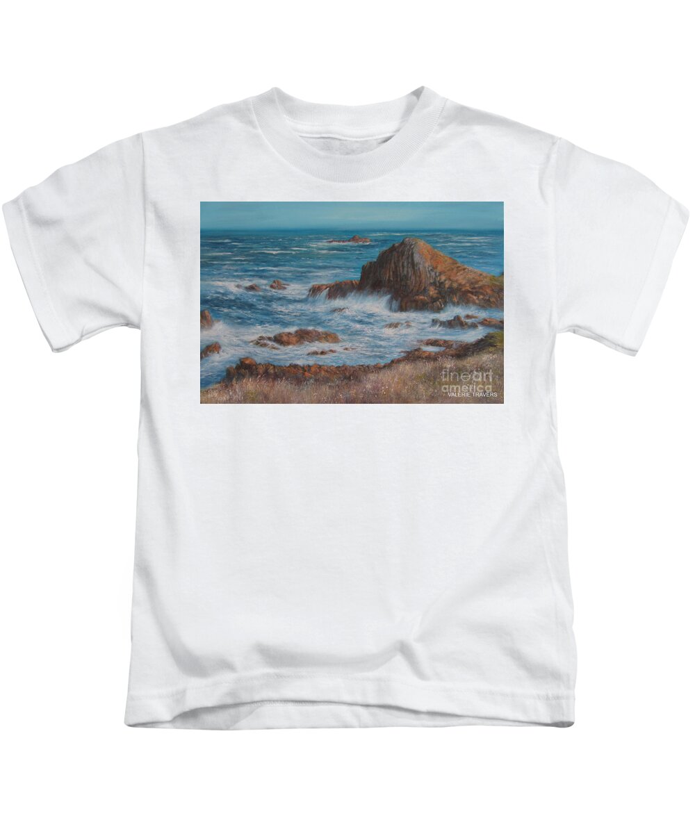 Oil Painting Kids T-Shirt featuring the painting Seaspray by Valerie Travers