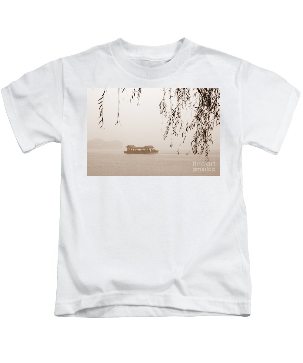 Summer Palace Kids T-Shirt featuring the photograph Serenity in Sepia by Carol Groenen