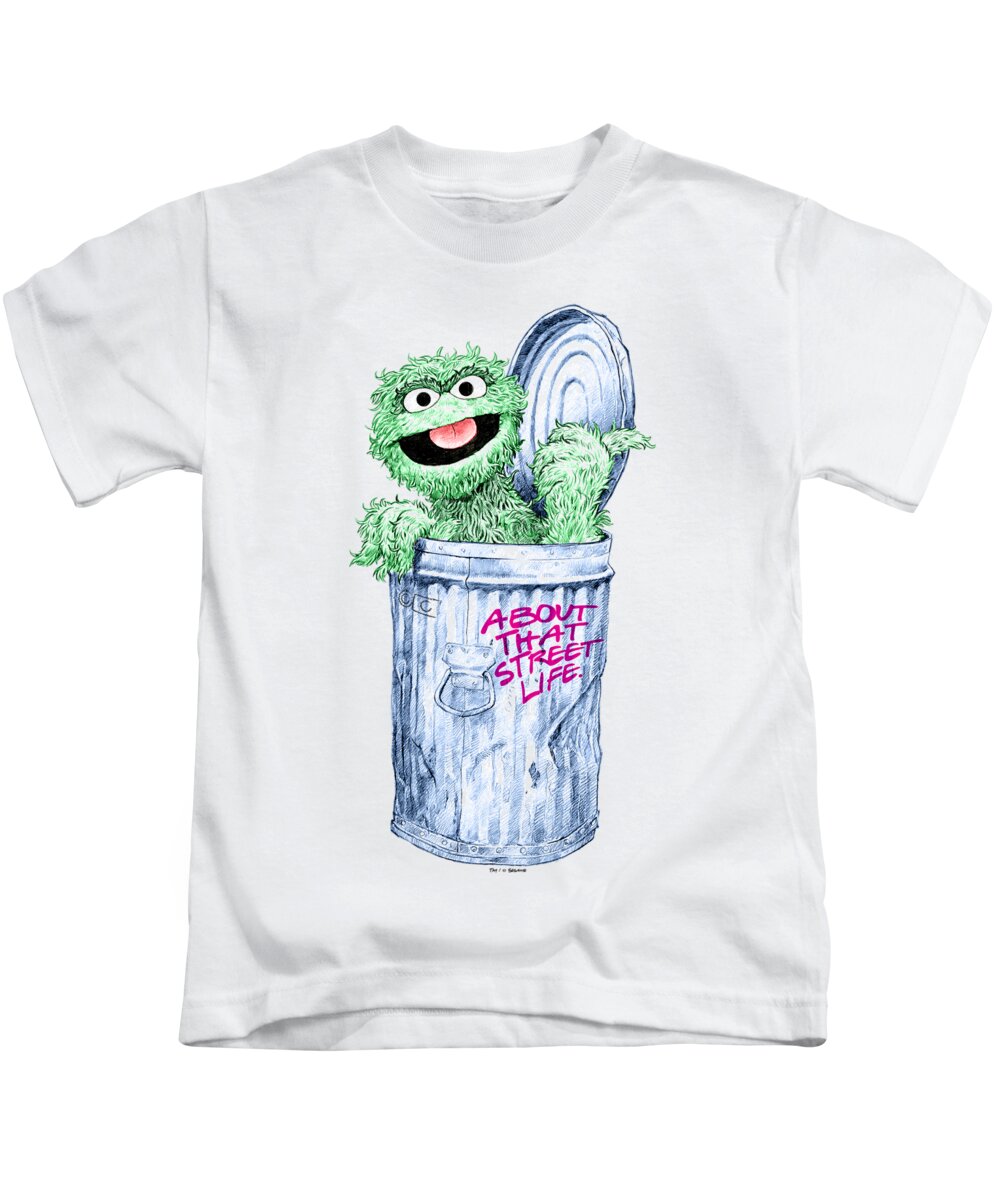  Kids T-Shirt featuring the digital art Sesame Street - About That Street Life by Brand A